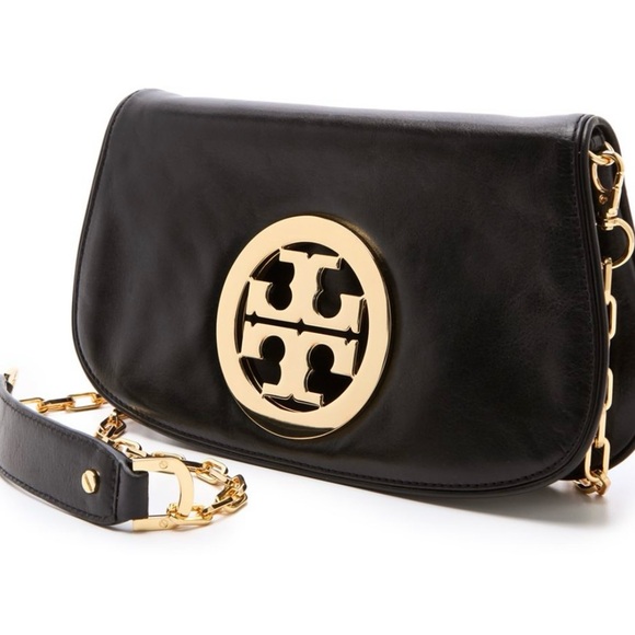 Band new Leather clutch bag with gold shoulder chain straps - Picture 1 of 5